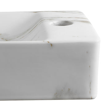 Felix 15 in. W x 8 in. D Modern Wall Mounted Rectangular Ceramic Mini Sink